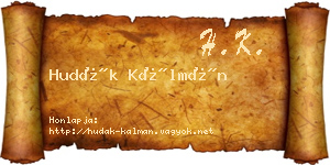 Hudák Kálmán névjegykártya